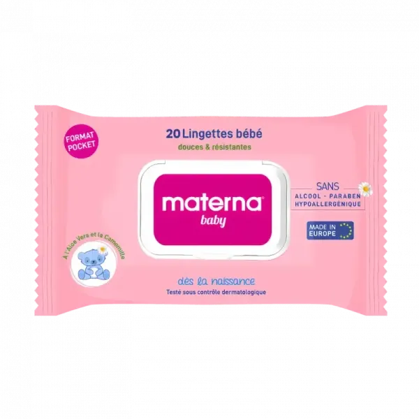 MATERNA BABY LINGETTES BOITE DE 20 ROSE