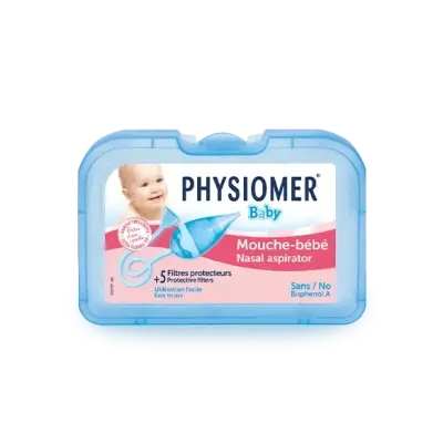 PHYSIOMER MOUCHE BEBE AVEC EMBOUT ET 5 FILTRES JETABLES