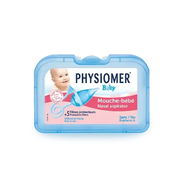 PHYSIOMER MOUCHE BEBE AVEC EMBOUT ET 5 FILTRES JETABLES