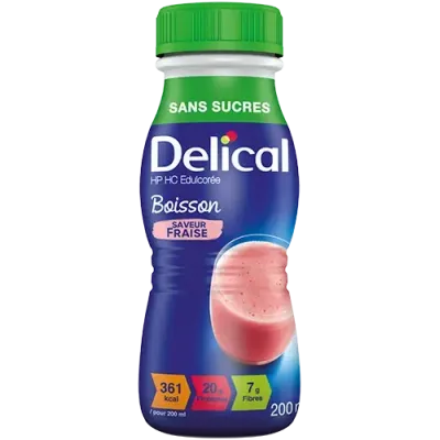 DELICAL BOISSON HP HC SANS SUCRES SAVEUR FRAISE 200ML