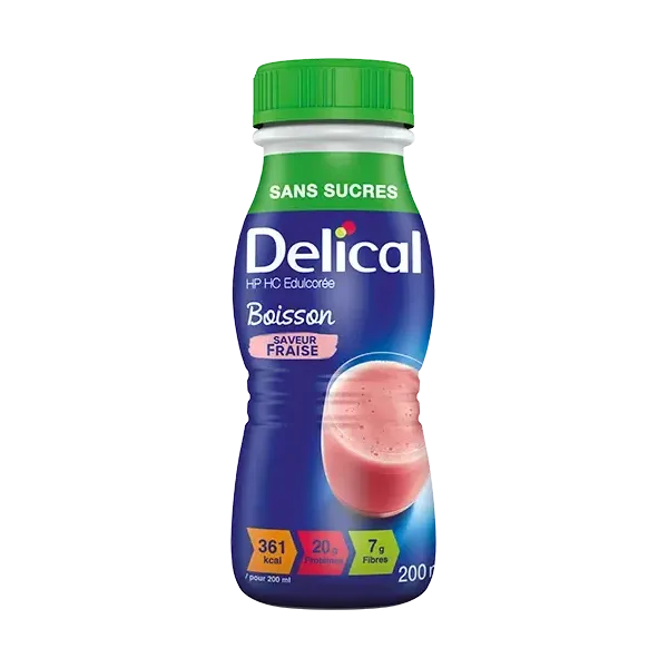 DELICAL BOISSON HP HC SANS SUCRES SAVEUR FRAISE 200ML