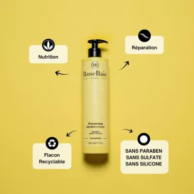 ROSEBAIE SHAMPOING KERATINE X HUILE DE COCO 500ML