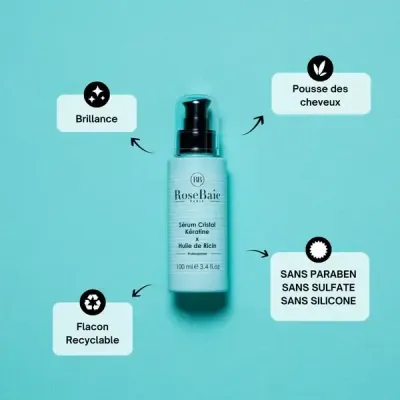 ROSEBAIE SERUM CRISTAL KERATINE X HUILE DE RICIN 100ML