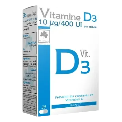VITAL VITAMINE D3 30 GELULES