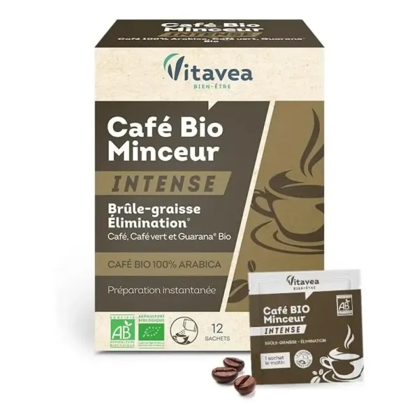 VITAVEA CAFE BIO MINCEUR INTENSE BRULE GRAISSE 12 SACHETS