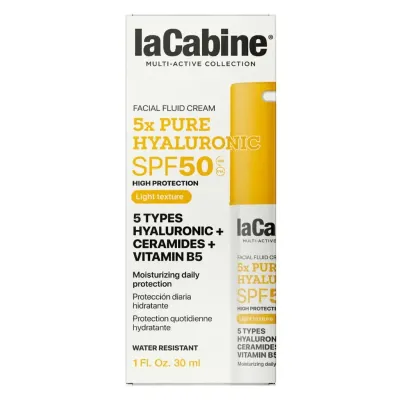 LA CABINE 5X PURE HYALURONIC FACIAL FLUID CREAM SPF50 30ML