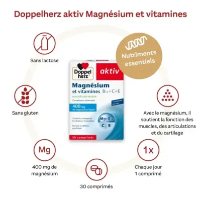 AKTIV MAGNESIUM VITAMINES C+E 30 COMPRIMES